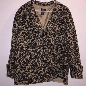 RQT Woman Tan and Black Button Up Blazer 3X